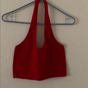 Red crop top